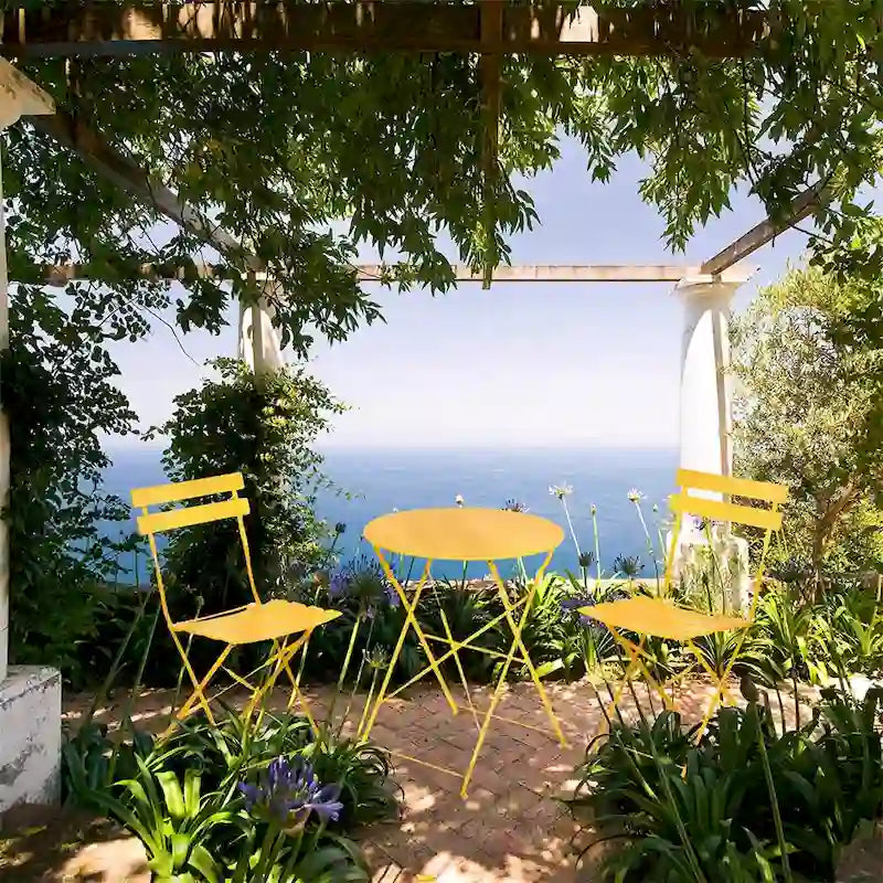 3 Piece Outdoor Premium Steel Patio Bistro Set