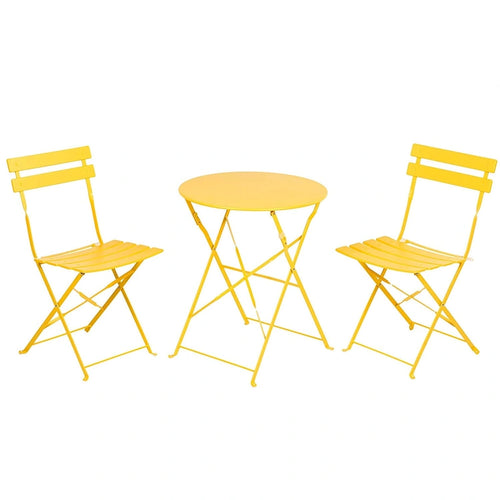 3 Piece Outdoor Premium Steel Patio Bistro Set