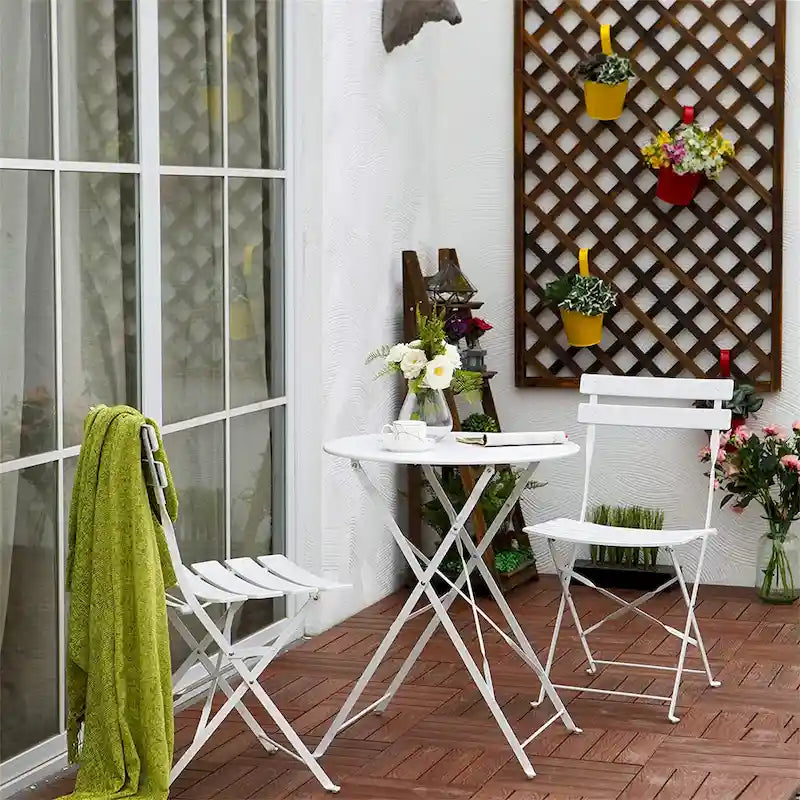 3 Piece Outdoor Premium Steel Patio Bistro Set