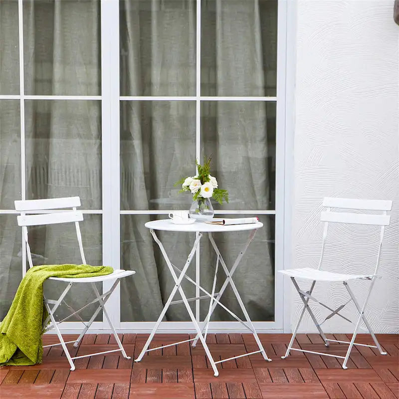 3 Piece Outdoor Premium Steel Patio Bistro Set
