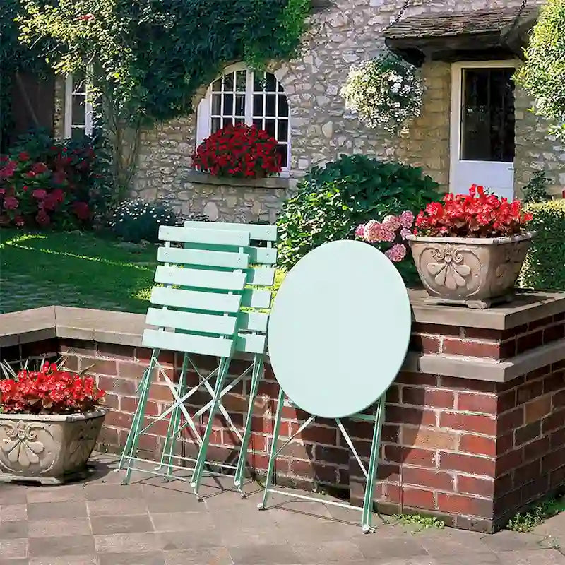 3 Piece Outdoor Premium Steel Patio Bistro Set