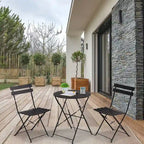 3 Piece Outdoor Premium Steel Patio Bistro Set