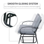 Outsunny Outdoor 2-Person Glider Rocking Chair with Cushions and Armrest for Backyard Garden