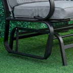 Outsunny Outdoor 2-Person Glider Rocking Chair with Cushions and Armrest for Backyard Garden