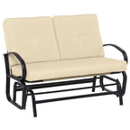 Outsunny Outdoor 2-Person Glider Rocking Chair with Cushions and Armrest for Backyard Garden