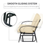 Outsunny Outdoor 2-Person Glider Rocking Chair with Cushions and Armrest for Backyard Garden