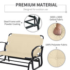 Outsunny Outdoor 2-Person Glider Rocking Chair with Cushions and Armrest for Backyard Garden