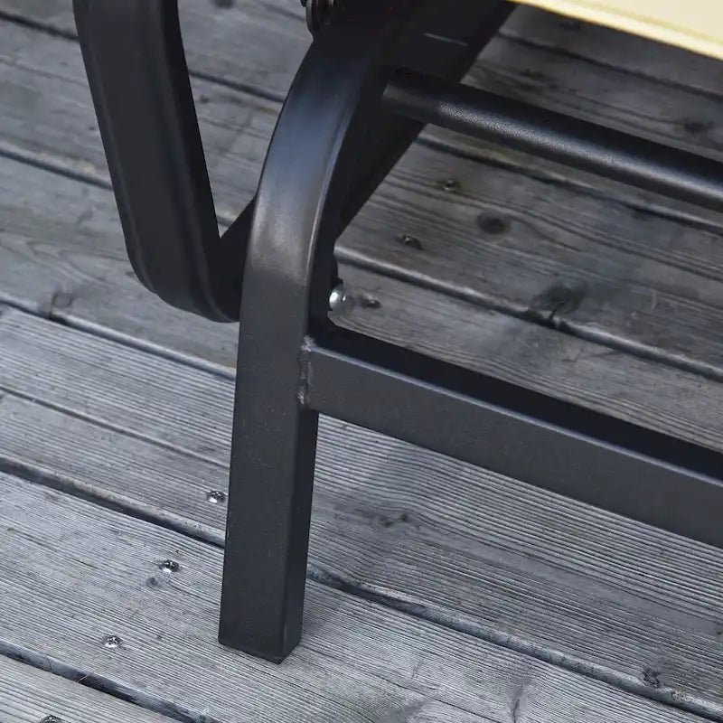 Outsunny Outdoor 2-Person Glider Rocking Chair with Cushions and Armrest for Backyard Garden