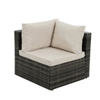 Outdoor Furniture 6 Set Wicker Furniture With Tempered Glass Coffee Table