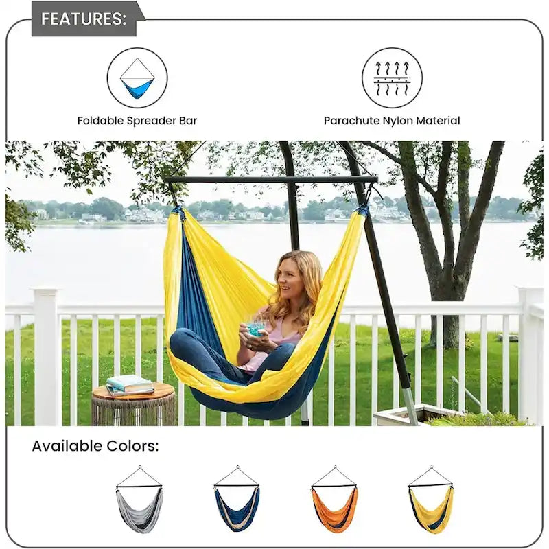 Ceara Patio Hammock Swing Chair With Carrying Pouch Portable Outdoor Hammock Tree Swing Seat For Travel Camping - 55 x 39 inch
