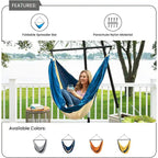Ceara Patio Hammock Swing Chair With Carrying Pouch Portable Outdoor Hammock Tree Swing Seat For Travel Camping - 55 x 39 inch