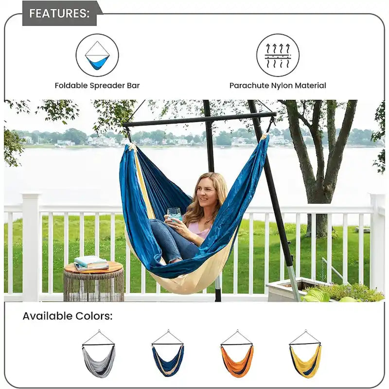Ceara Patio Hammock Swing Chair With Carrying Pouch Portable Outdoor Hammock Tree Swing Seat For Travel Camping - 55 x 39 inch
