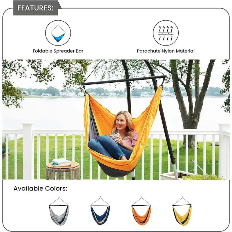 Ceara Patio Hammock Swing Chair With Carrying Pouch Portable Outdoor Hammock Tree Swing Seat For Travel Camping - 55 x 39 inch