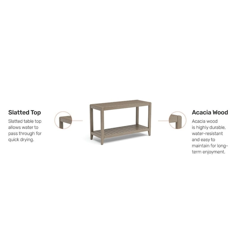 Homestyles Sustain Gray Wood Outdoor Sofa Table - 46   x 18   x 28