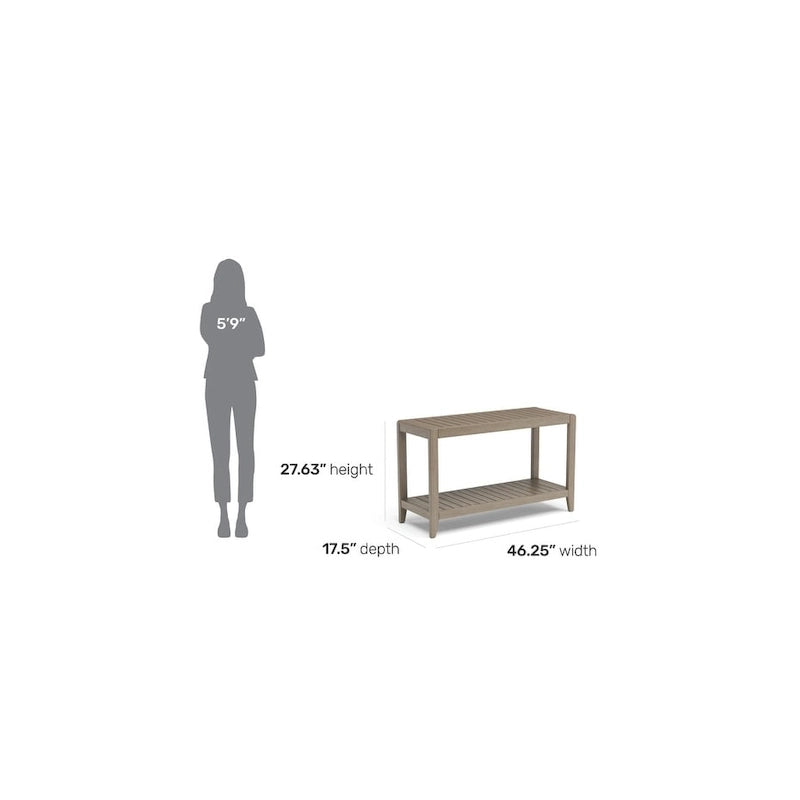 Homestyles Sustain Gray Wood Outdoor Sofa Table - 46   x 18   x 28
