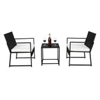 2Pcs Single Flat Chair and 1Pc Coffee Table Three-Piece Rattan Set