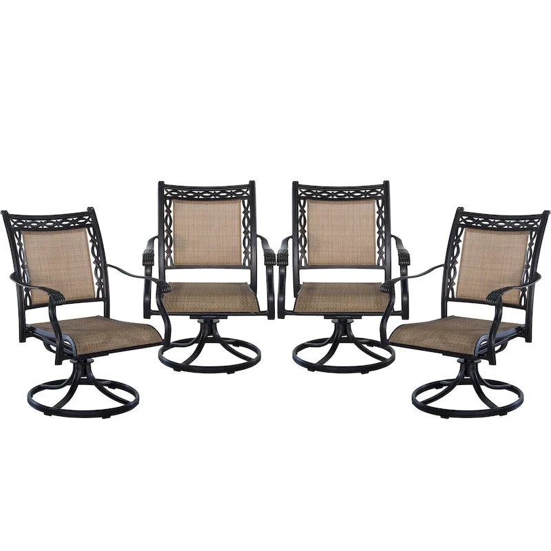 Clihome Aluminum Dining Chairs (Set of 2/4/6) With Rattan Cushion