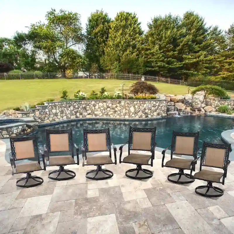 Clihome Aluminum Dining Chairs (Set of 2/4/6) With Rattan Cushion