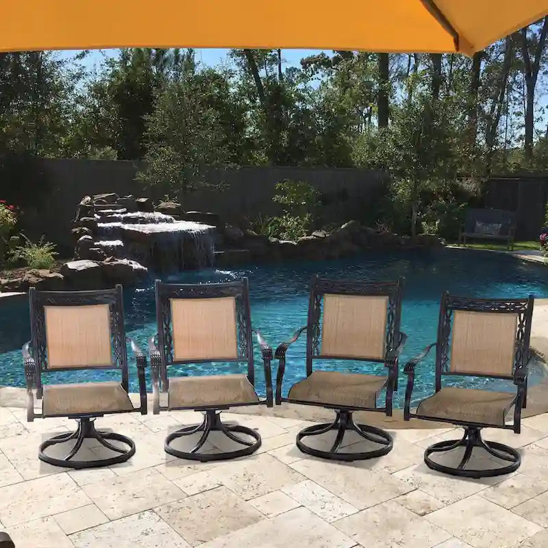 Clihome Aluminum Dining Chairs (Set of 2/4/6) With Rattan Cushion