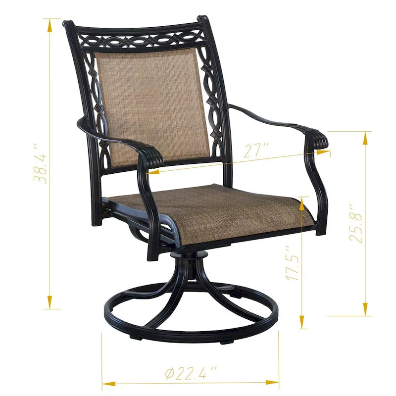 Clihome Aluminum Dining Chairs (Set of 2/4/6) With Rattan Cushion