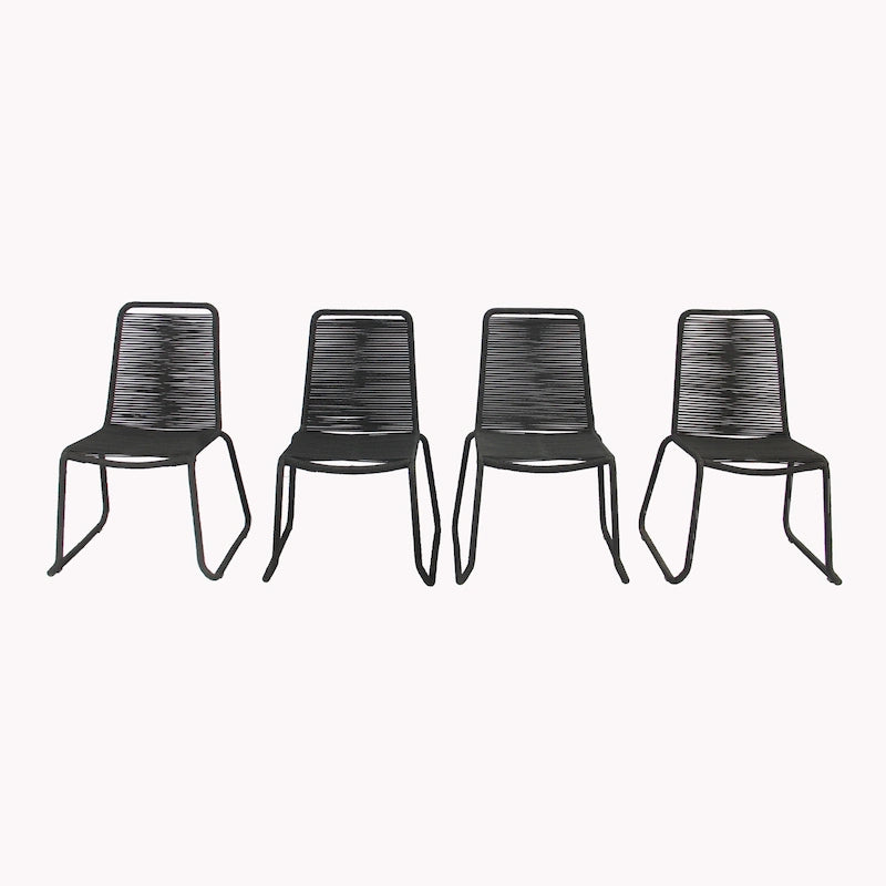 M4H Set of 4 Neil Stackable Outdoor Dining Armless Chair