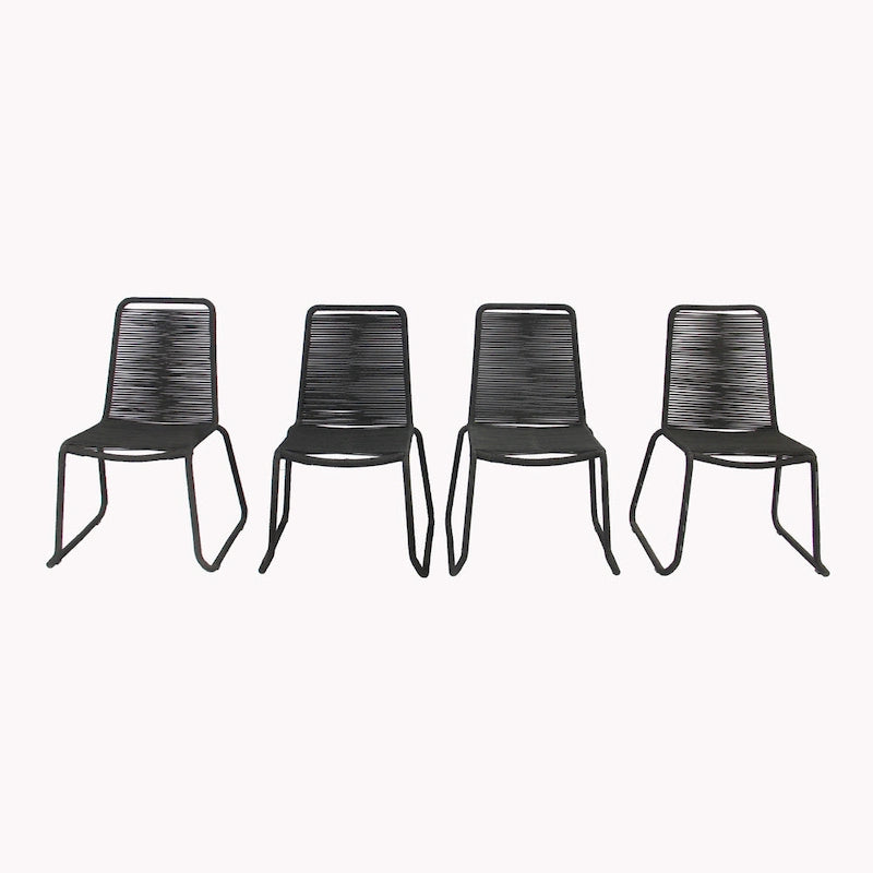 M4H Set of 4 Neil Stackable Outdoor Dining Armless Chair