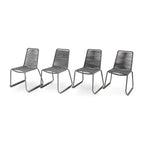 M4H Set of 4 Neil Stackable Outdoor Dining Armless Chair