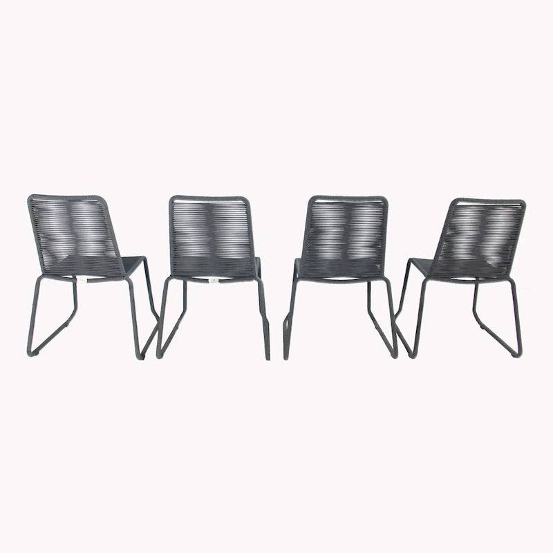 M4H Set of 4 Neil Stackable Outdoor Dining Armless Chair
