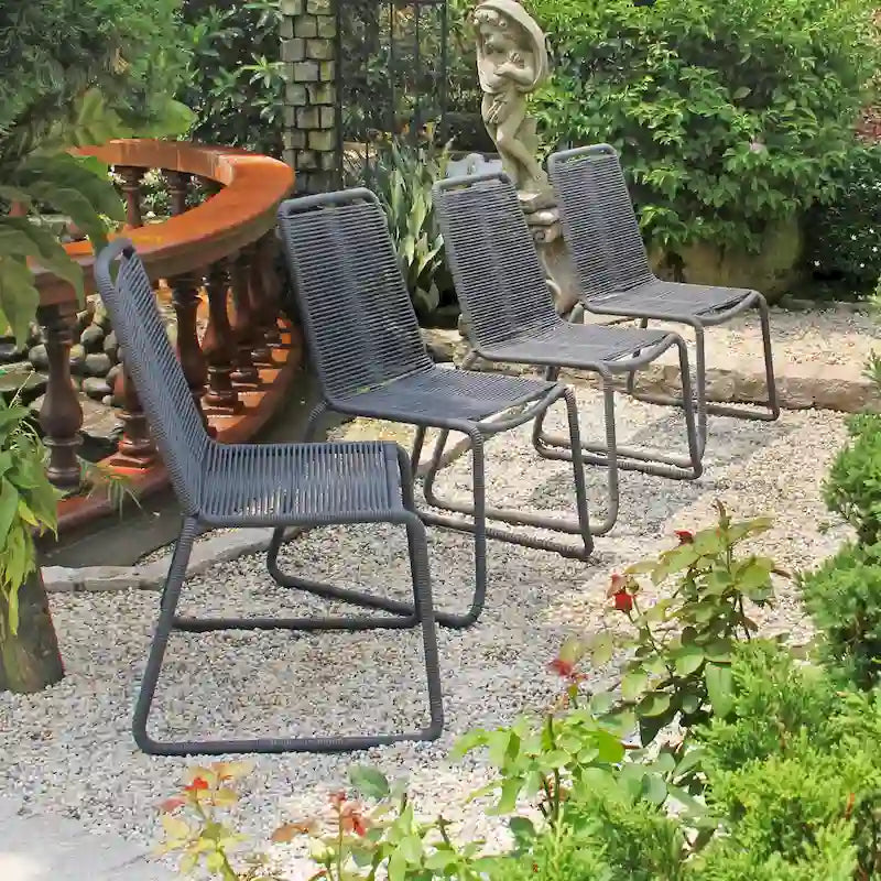 M4H Set of 4 Neil Stackable Outdoor Dining Armless Chair