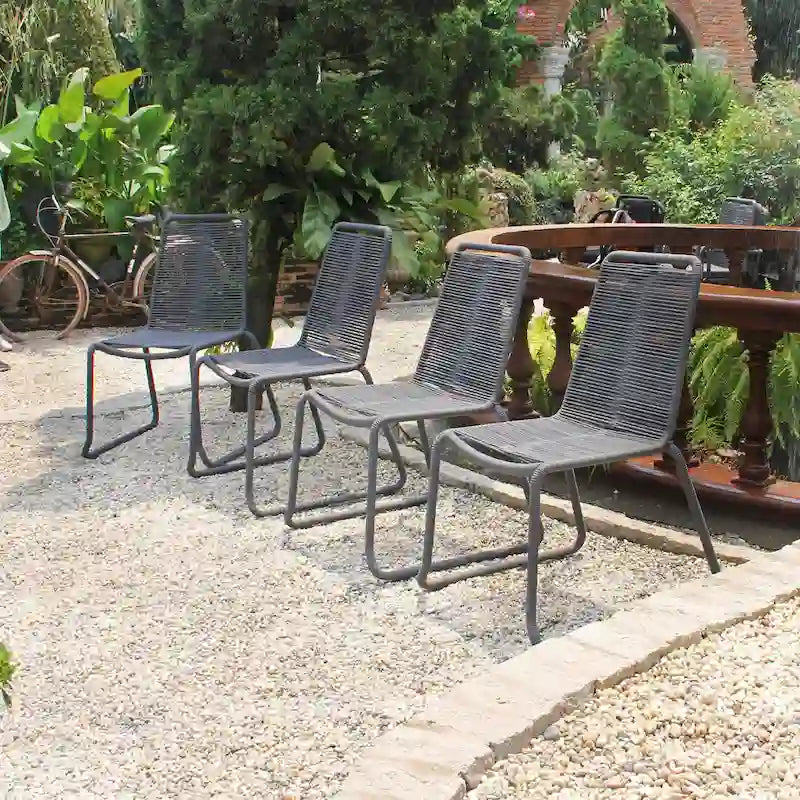 M4H Set of 4 Neil Stackable Outdoor Dining Armless Chair