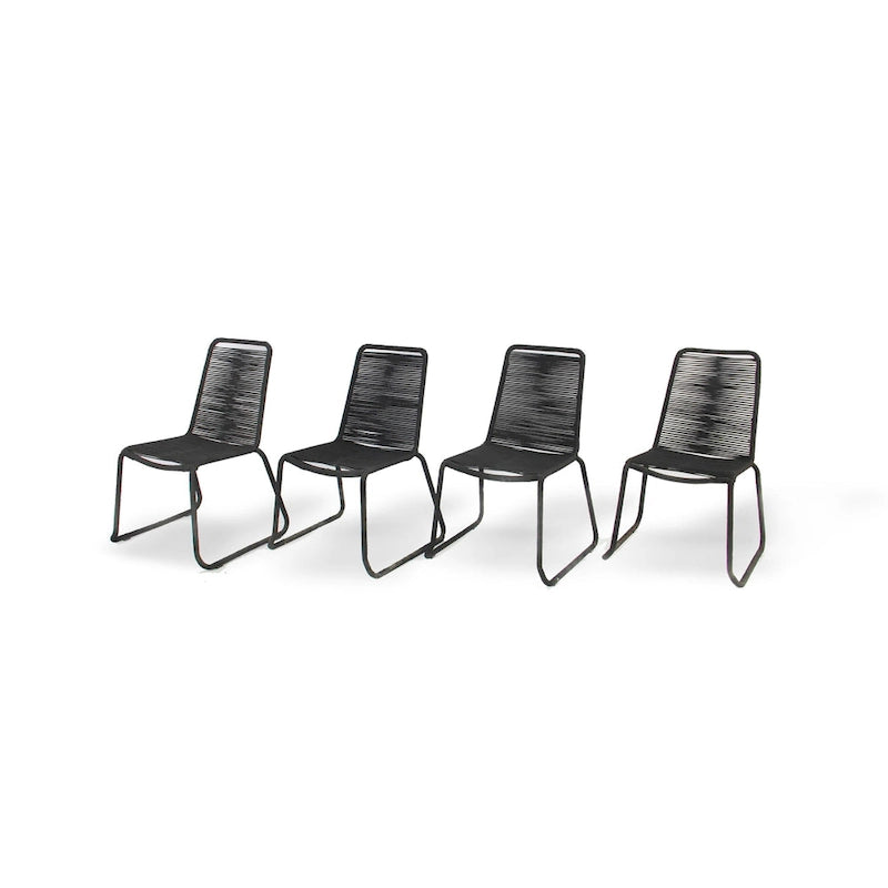 M4H Set of 4 Neil Stackable Outdoor Dining Armless Chair