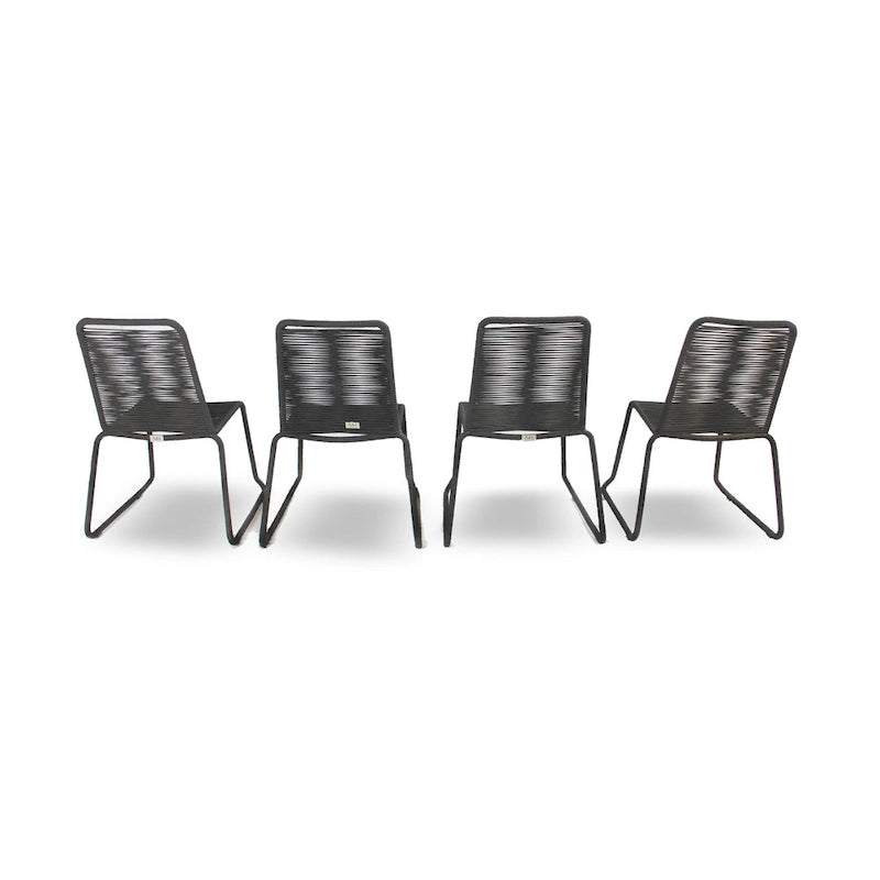 M4H Set of 4 Neil Stackable Outdoor Dining Armless Chair