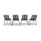M4H Set of 4 Neil Stackable Outdoor Dining Armless Chair