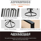 MAISON ARTS 5 Piece Metal Patio Dining Set, 4 Swivel Armrest Chairs with Cushion and 37.8   Round Table with 1.57   Umbrella Hole