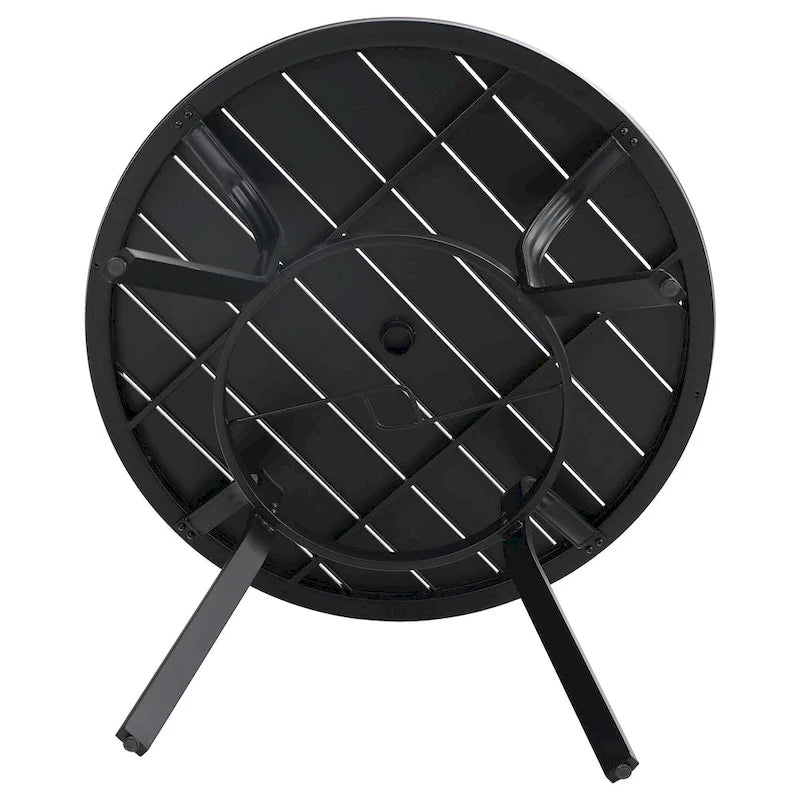 MAISON ARTS 5 Piece Metal Patio Dining Set, 4 Swivel Armrest Chairs with Cushion and 37.8   Round Table with 1.57   Umbrella Hole