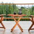 Chic Teak California Teak Wood Outdoor Folding Bistro Dining Table, 36 inch