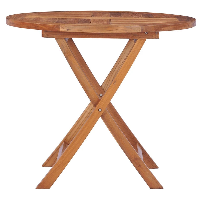 Chic Teak California Teak Wood Outdoor Folding Bistro Dining Table, 36 inch
