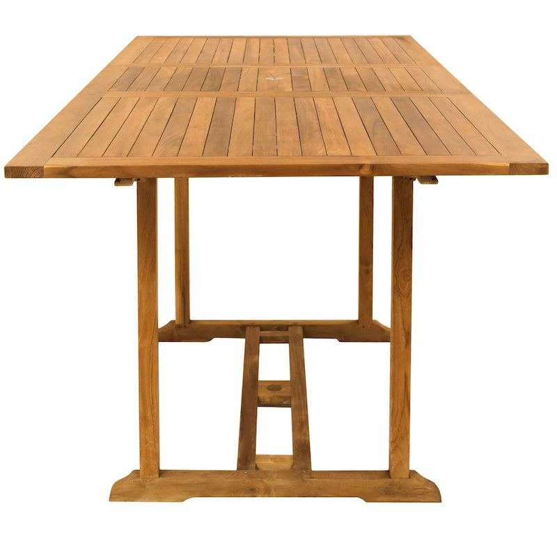 Chic Teak Elzas Rectangular Teak Wood Outdoor Extension Bar Table, 71 to 95 inch (Table Only)