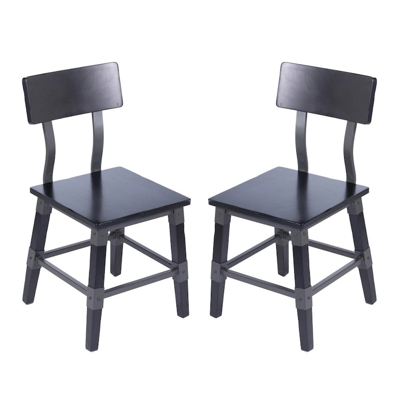 2 Pack Commercial Grade Rustic Antique Industrial Style Wood Dining Chair