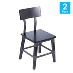 2 Pack Commercial Grade Rustic Antique Industrial Style Wood Dining Chair