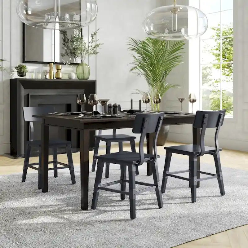 2 Pack Commercial Grade Rustic Antique Industrial Style Wood Dining Chair