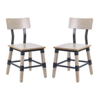 2 Pack Commercial Grade Rustic Antique Industrial Style Wood Dining Chair