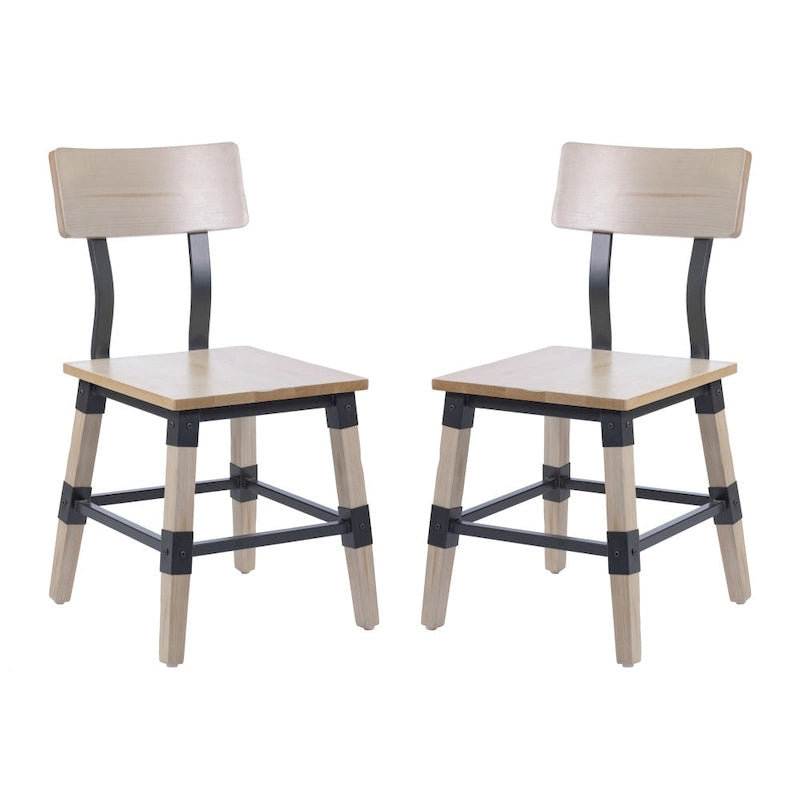 2 Pack Commercial Grade Rustic Antique Industrial Style Wood Dining Chair