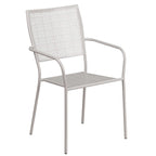 28   Square Indoor-Outdoor Steel Patio Table Set with 4 Square Back Chairs