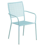 28   Square Indoor-Outdoor Steel Patio Table Set with 4 Square Back Chairs