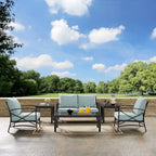 Crosley Kaplan 6 Pc Outdoor Loveseat Patio Furniture Set - 164  W x 65.5  D x 36.5  H