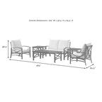Crosley Kaplan 6 Pc Outdoor Loveseat Patio Furniture Set - 164  W x 65.5  D x 36.5  H