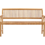 Chic Teak Castle Outdoor Teak Wood Patio & Garden Bench with Arms, 5 foot