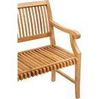 Chic Teak Castle Outdoor Teak Wood Patio & Garden Bench with Arms, 5 foot