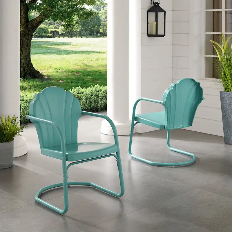 Crosley Tulip 2Pc Outdoor Metal Armchair Set - 24.5 W x 20.5 D x 32.88 H